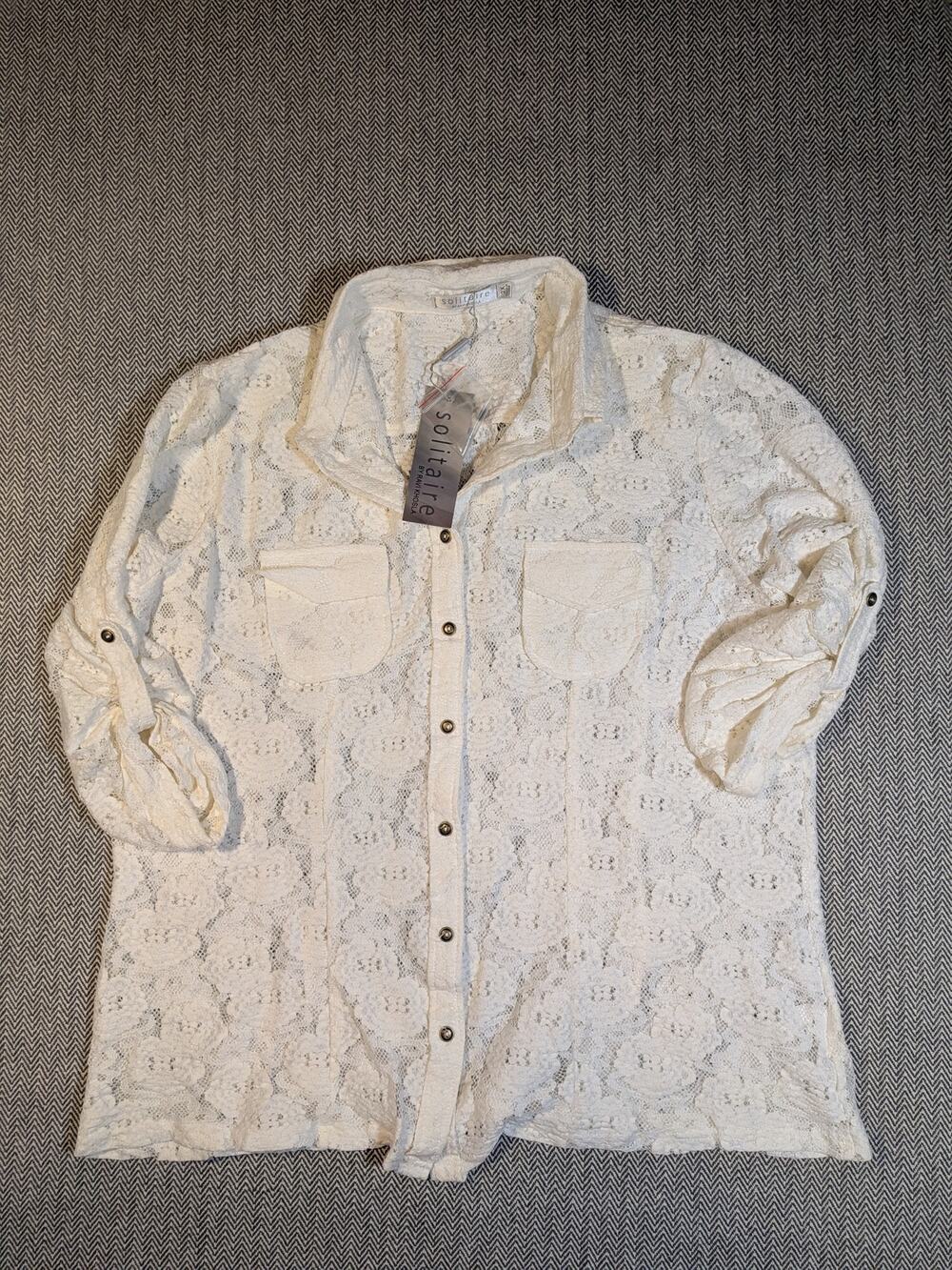 NWT Lace Sheer Button Down Size 2X Cottagecore Coquette Softgirl Boho Romantic